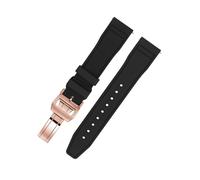 BDSHGRDH Correa de reloj， Correa de reloj Fluororubber liberación rápida resistente al agua for buceo(Black RoseGold,22mm)