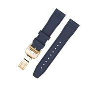BDSHGRDH Correa de reloj， Correa de reloj Fluororubber liberación rápida resistente al agua for buceo(Blue Gold,20mm)
