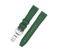 BDSHGRDH Correa de reloj， Correa de reloj Fluororubber liberación rápida resistente al agua for buceo(Green Silver,20mm)