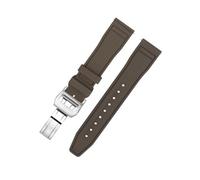 BDSHGRDH Correa de reloj， Correa de reloj Fluororubber liberación rápida resistente al agua for buceo(Coffee Silver,20mm)