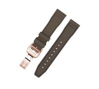 BDSHGRDH Correa de reloj， Correa de reloj Fluororubber liberación rápida resistente al agua for buceo(Coffee RoseGold,21mm)
