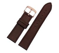 BDSHGRDH Correa de reloj， Correa de reloj repuesto nailon 18-24 mm con empalme cuero genuino, resistente al agua y sudor(Brown rosegold Clasp)