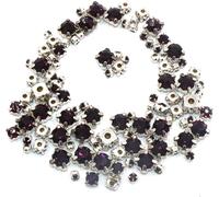 BDSHGRDH Diamantes de imitación， 100pcs/bag Mix Size Glass Crystal Stones Clothing Loose Beads Silver Claw Setting Sew On Rhinestones DIY Wedding Dress(Deep Purple)