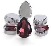BDSHGRDH Diamantes de imitación， 30pcs Glitter Drop Crystal Rhinestone Hand Sew On Glass Stones Ornament Diamond Beads for Dress DIY Crafts Claw Drill Accessories(Wine Red,20x30mm30pcs)