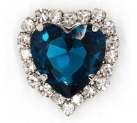 BDSHGRDH Diamantes de imitación， 50pcs Heart Shape Glass Rhinestones with Claw Sew On Crystal Stone Metal Base Buckle for Clothes Strass Diamond Sewn Rhinestones(Dark Blue,8mm)