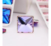 BDSHGRDH Diamantes de imitación， Crystal Stone Applique Blue Glass Decorative Accessorie Crystal Glass Arts and Crafts Dress Sew on Rhinestone Decorative(Purple,16mm 24pcs)