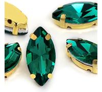 BDSHGRDH Diamantes de imitación， Horse Eye/Leaf Shape Glass Rhinestones with Claw Sew On Crystal Stone Strass Diamond for Clothes Sewing Accessories(Green,6X12mm 50pcs)