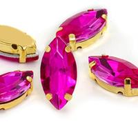 BDSHGRDH Diamantes de imitación， Horse Eye/Leaf Shape Glass Rhinestones with Claw Sew On Crystal Stone Strass Diamond for Clothes Sewing Accessories(Rose Red,6X12mm 50pcs)