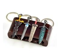 BDSHGRDH elden ring， Mini llavero de 4 espadas Black Blade Elden Maliketh, 2,36 pulgadas, totalmente metálico, regalo coleccionable