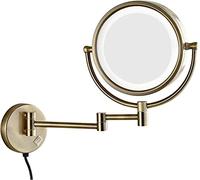 BDSHGRDH Espejo, LED Makeup Mirror with Lights and 10x Magnification Vanity Mirror Wall Mounted Double Sided Vanity Magnifying Extendable