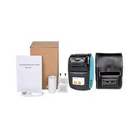 BDSHGRDH Impresora fotográfica， Mini Impresora portátil Bluetooth for facturas móviles, de Recibos inalámbrica 58 mm for pequeñas Empresas(Blue and Case)