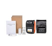 BDSHGRDH Impresora fotográfica， Mini Impresora portátil Bluetooth for facturas móviles, de Recibos inalámbrica 58 mm for pequeñas Empresas(Orange and Case)