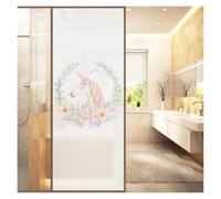 BDSHGRDH Láminas de privacidad para Ventanas, Película Opaca for Ventanas de Vidrio con diseño Unicornio Rosa y Flores for privacidad en el baño((58x90 cm))