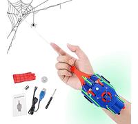 BDSHGRDH Lanzador de telarañas， For niños, Lanzador de Cuerda con Carga USB, imán y Ventosa, Accesorios for brazaletes Cosplay superhéroes(Blue)