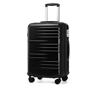 BDSHGRDH Maleta de Viaje, Cabin Suitcase Lightweight PC Carry On Luggage Suitcase Hard Shell Hand Luggage with 4 Spinner Wheels, 3 Digit Combination Lock(Black,Medium 24")
