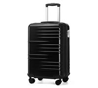 BDSHGRDH Maleta de Viaje， Cabin Suitcase Lightweight PC Carry On Luggage Suitcase Hard Shell Hand Luggage with 4 Spinner Wheels, 3 Digit Combination Lock(Black,Small 20")