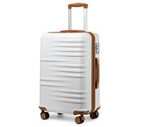 BDSHGRDH Maleta de Viaje, Cabin Suitcase Lightweight PC Carry On Luggage Suitcase Hard Shell Hand Luggage with 4 Spinner Wheels, 3 Digit Combination Lock(White,Medium 24")