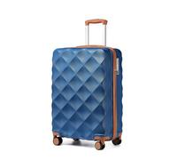 BDSHGRDH Maleta de Viaje, Small Cabin Suitcase Hard Shell Carry On Hand Luggage Suitcase with 4 Wheels Spinner and TSA Lock(Navy/Brown,20")
