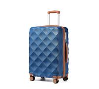 BDSHGRDH Maleta de Viaje, Small Cabin Suitcase Hard Shell Carry On Hand Luggage Suitcase with 4 Wheels Spinner and TSA Lock(Navy/Brown,28")