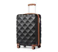 BDSHGRDH Maleta de Viaje, Small Cabin Suitcase Hard Shell Carry On Hand Luggage Suitcase with 4 Wheels Spinner and TSA Lock(Black/Brown,20")