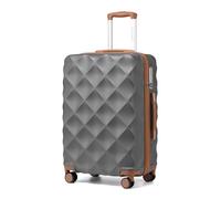 BDSHGRDH Maleta de Viaje, Small Cabin Suitcase Hard Shell Carry On Hand Luggage Suitcase with 4 Wheels Spinner and TSA Lock(Grey/Brown,20")