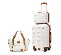 BDSHGRDH Maleta de Viaje, Suitcase Carry Hard Shell Travel Bag Lightweight with TSA Lock,The Suitcase Included 1pcs Travel Bag and 1pcs Toiletry Bag(Cream,13/20 Luggage Set)