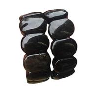 BDSHGRDH Pulsera de obsidiana nefrita natural negra de 18 x 20 mm, pulseras de cuentas grandes