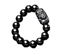 BDSHGRDH Pulsera PiXiu de obsidiana natural, brazalete de jade for hombre