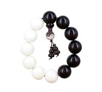 BDSHGRDH pulseras de cuentas， Cuerdas Bagua Taiji, cuentas Dao de un solo círculo, Buda, mixtas, pulsera ébano Bodhi jade Yin y Yang(18mm)