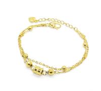 BDSHGRDH pulseras de cuentas， Delicada pulsera de oro WoChain, joyería for regalo