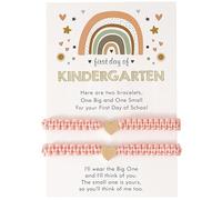 BDSHGRDH pulseras de cuentas， Primer día de clases Regreso a Pre-K Corazón a juego Deseo ajustable(Light Pink)