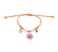 BDSHGRDH pulseras de cuentas， Pulsera de flores secas con cuentas redondas vidrio, hecha a mano, ajustable, trenzada prensadas en seco(Red)