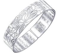 BDSHGRDH Pulseras para Mujer， Brazalete de Loto Tallado a Mano for Mujer, Pulsera Exquisita, joyería Plata for, cumpleaños