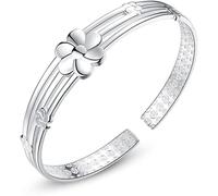 BDSHGRDH Pulseras para Mujer， Brazalete de Plata Ley 925 for Mujer, Pulsera con Flores Cerezo, joyería, Regalos cumpleaños for Hermanas y Amigas