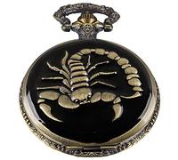 BDSHGRDH Reloj de Bolsillo， con Collar, Reloj de Bolsillo con Calavera for Hombre, números arábigos for Regalos Halloween y Navidad