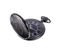 BDSHGRDH Reloj de Bolsillo， For Hombres con Esfera y Cadena(Black)