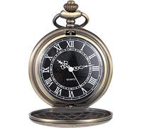 BDSHGRDH Reloj de Bolsillo， For Hombres con Esfera y Cadena(Bronze)