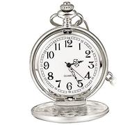 BDSHGRDH Reloj de Bolsillo， Reloj de Bolsillo clásico Acero Liso Vintage con Cadena Corta for Hombres y Mujeres, Regalo for cumpleaños, Aniversario, Navidad, Día del Padre