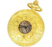 BDSHGRDH Reloj de Bolsillo， Reloj de Bolsillo Diseño Hueco único con Cadena Adecuado for cumpleaños Regalo Navidad Día del Padre(Gold)