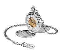 BDSHGRDH Reloj de Bolsillo， Reloj de Bolsillo mecánico Completo Hombres Mujeres Retro Viento a Mano Hunter