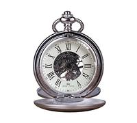 BDSHGRDH Reloj de Bolsillo， Reloj de Bolsillo mecánico Double Hunter, Retro, Vintage, Aniversario, jubilación, Novio, Padrinos Boda Relojes
