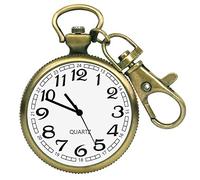 BDSHGRDH Reloj de Bolsillo， Reloj de Bolsillo Minimalista Cara Abierta Ultrafina con Hebilla Llave Unisex portátil(Gold)