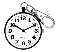 BDSHGRDH Reloj de Bolsillo， Reloj de Bolsillo Minimalista Cara Abierta Ultrafina con Hebilla Llave Unisex portátil(Silver)
