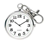 BDSHGRDH Reloj de Bolsillo， Reloj de Bolsillo Minimalista Cara Abierta Ultrafina con Hebilla Llave Unisex portátil(White)