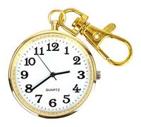 BDSHGRDH Reloj de Bolsillo， Reloj de Bolsillo Minimalista Cara Abierta Ultrafina con Hebilla Llave Unisex portátil(Bronze)
