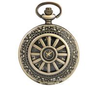 BDSHGRDH Reloj de Bolsillo， Reloj de Bolsillo Vintage con números Romanos y Esfera Negra Hueca, Reloj Cuarzo Cadena Fina, Regalo for Hombres Mujeres