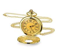 BDSHGRDH Reloj de Bolsillo， Reloj de Bolsillo Vintage Liso con Cadena números Romanos Reloj Antiguo for Hombres Mujeres papá cumpleaños Aniversario día(Gold)