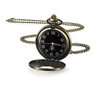 BDSHGRDH Reloj de Bolsillo， Reloj de Bolsillo Vintage Liso con Cadena números Romanos Reloj Antiguo for Hombres Mujeres papá cumpleaños Aniversario día(Black)