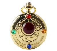BDSHGRDH Reloj de Bolsillo， Rhinestone Luna Estrella Cuarzo Reloj de Bolsillo Collar Colgante Cadena Regalo