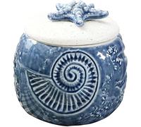 BDSHGRDH salero， Azucarero con tapa, azucarero, tarro de especias, salero y bote for condimentos (azul)(Blue B,Starfish)